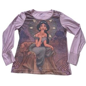 Disney Store Art Nouveau Collection Jasmine Purple L/S Tee Size Large